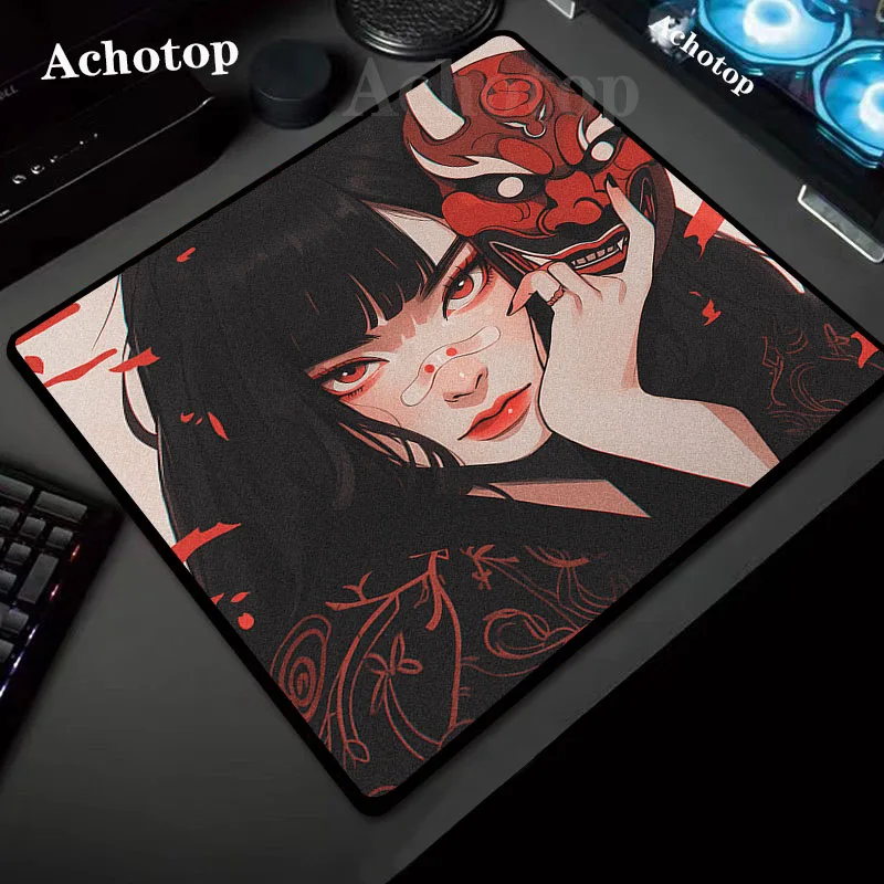 

Mask Girl Mouse Pad 45x40CM High Elastic Non-slip Bottom Gaming Mouse Mat Control E-Sports Speed Mousepad Professiona Desk Mat