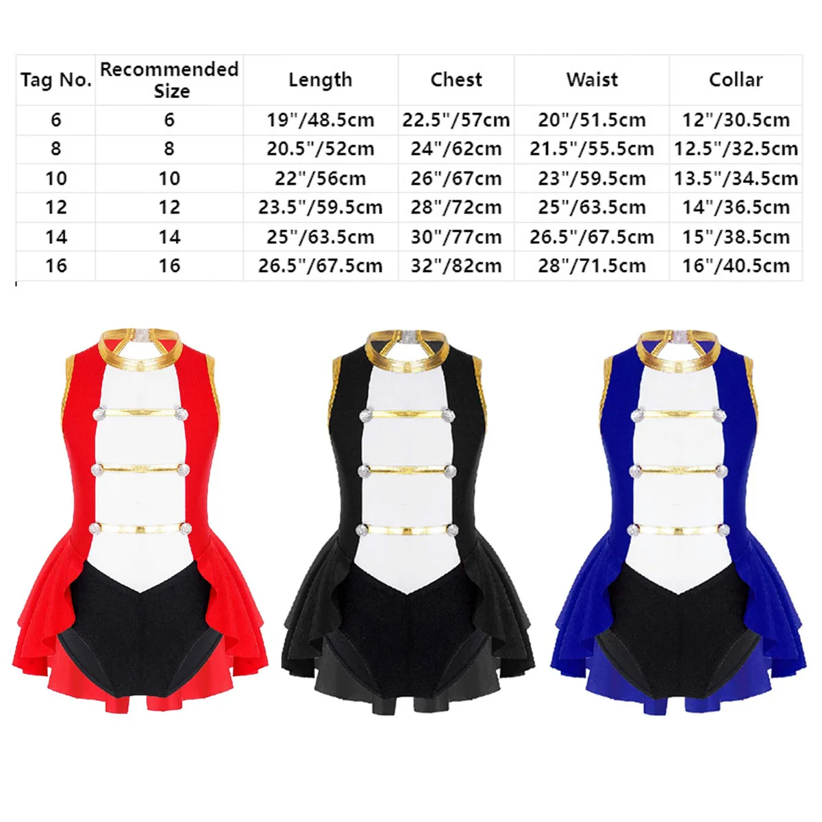 Trẻ Em Bé Gái Kim Sa Lấp Lánh Xiếc Ringmaster Trang Phục Áo Dài Tay Halloween Carnival Cosplay Leotard Tutu Trống Hành Quân Ban Nhạc Đầm