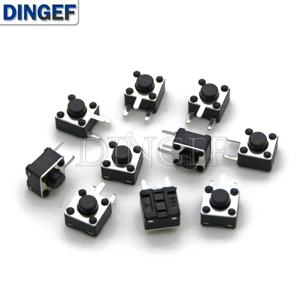 50PCS 4.5X4.5 Micro Switch 4.5*4.5 3P Button Momentary Tactile Tact Push Side 3Pin DIP 4.5X4.5X3.8/4.3/4.5/4.8/5/6/7/8/9/10mm