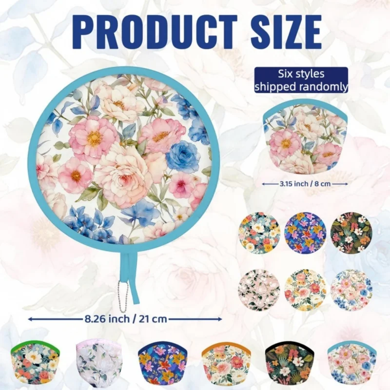 1/2/3/4pcs Portable round Foldable Hand Fan Summer Gift for Outdoor Beach Wedding Travel And Holiday Unisex Random Pattern