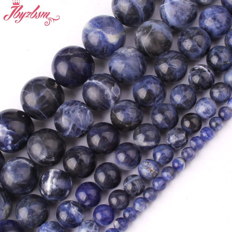 Natuurlijke Blauwe Sodalite Steen Kralen Ronde Spacer Streng 15Inch Voor Sieraden Maken Armband Handgemaakte Ketting Diy Bevindingen