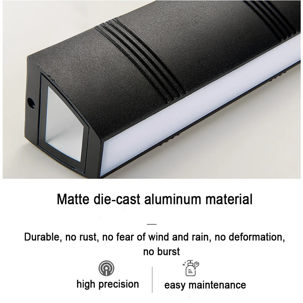 Lâmpada de parede LED interior e exterior, estilo minimalista moderno, IP65 impermeável, 3 anos de garantia, AC85-265V, 12W, 18W, 24W