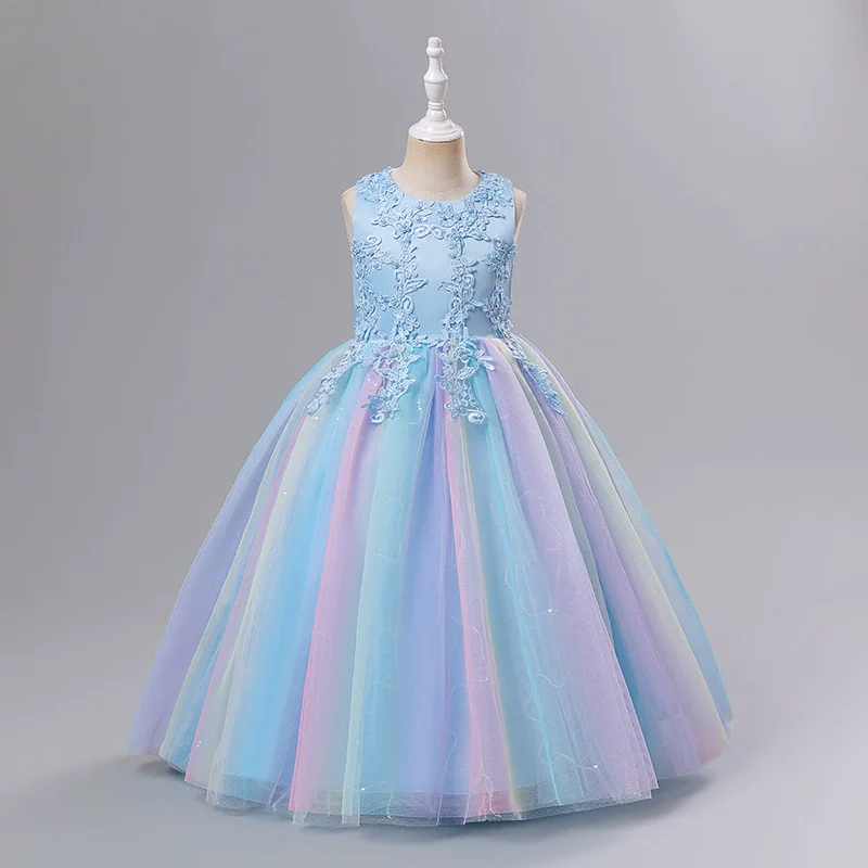 

Fashion Children Flower Girl Dresses Lace Sleeveles Girls Dresses for Party and Wedding Summer Kids Girls Party Dress 3-14 Years