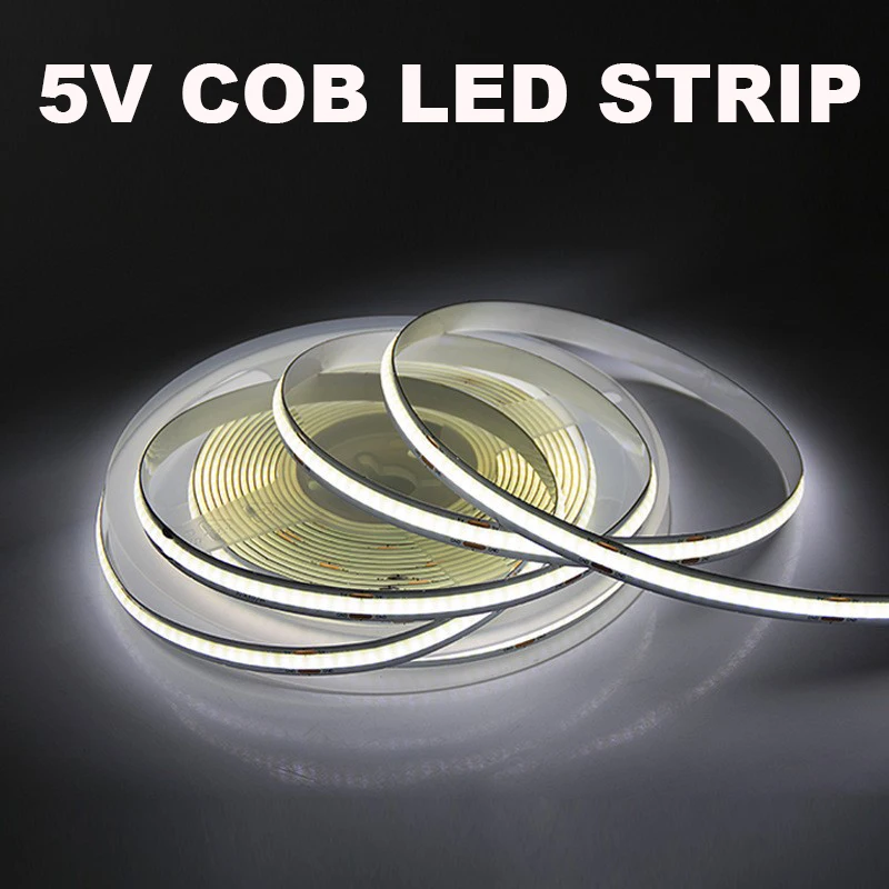 DC5V COB LED Strip Lights High Bright 320Leds/m Dimmable led tape usb led lights for room decor TV PC Backlight lighting 1m 3m