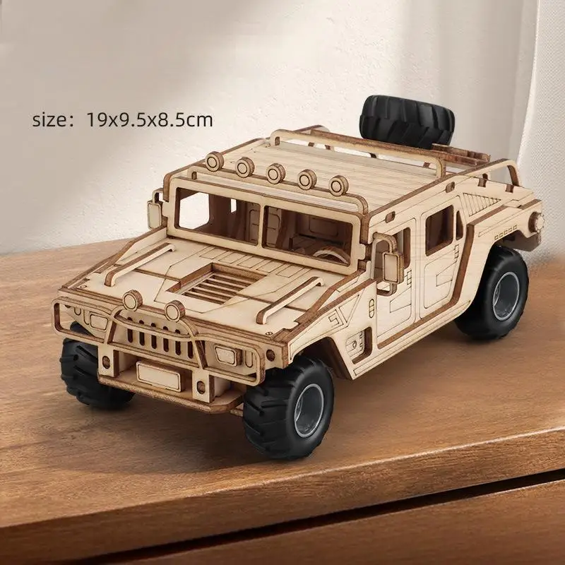 OUZEY 3D 나무 SUV 자동차 모델 - DIY 기계 조립 키트, 창의적인 건축 프로젝트 및 성인 및 청소년용 홈 데코 14세 이상