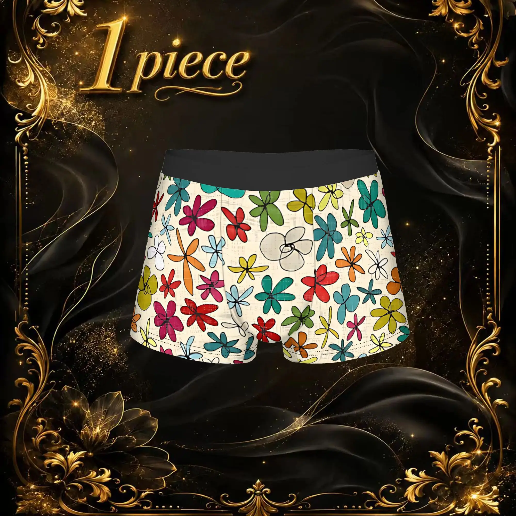 1pc Popular Garland Flowers boxers  Personalized Panties Men's Underwear Print Shorts Boxer Briefs