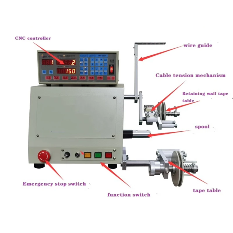 Máquina bobinadora de transformador de alta frecuencia, máquina atadora de cables automática CNC, bobinadora de cables automática