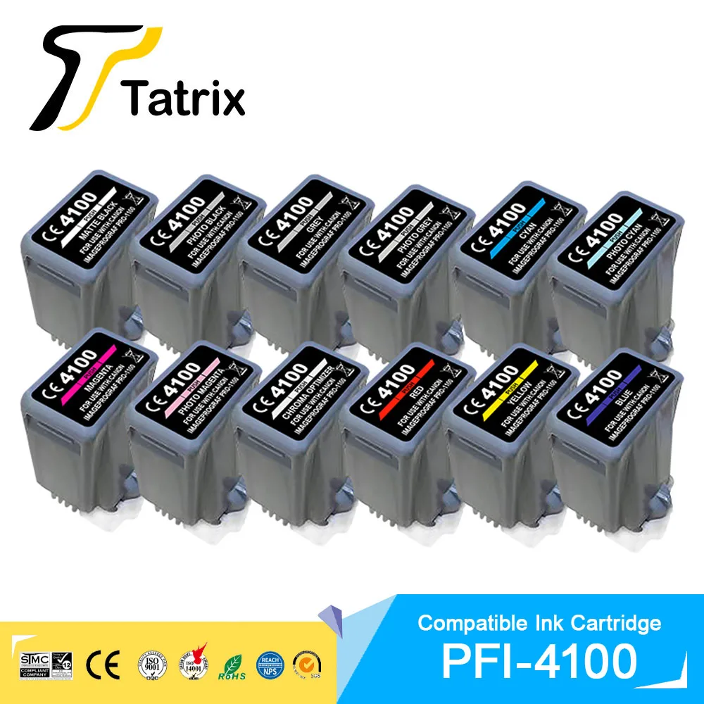 

Tatrix PFI-4100 PFI4100 Премиум-совместимый цветной картридж для принтера Canon imagePROGRAF PRO-1100 PRO 1100, принтер