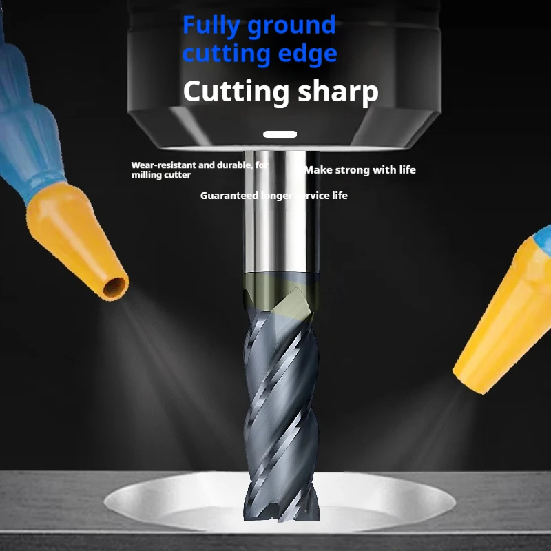 CNC Carbide End Mill HRC68 Unequal Helix Tungsten U-groove Cutter 4 Flute Metal Steel Machining Tool Router Bit Milling Cutter