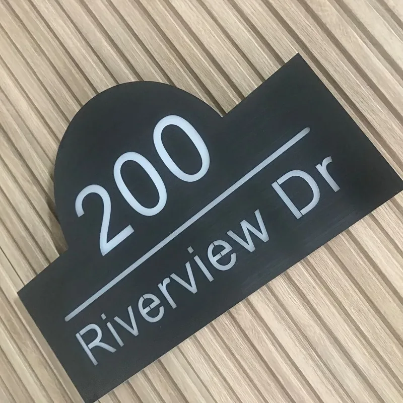 

Hot Sale Custom Solar 3D Acrylic House Number Sign Hollow Engraving Modern LED Illuminated High-End Door Plaque For Outdoor