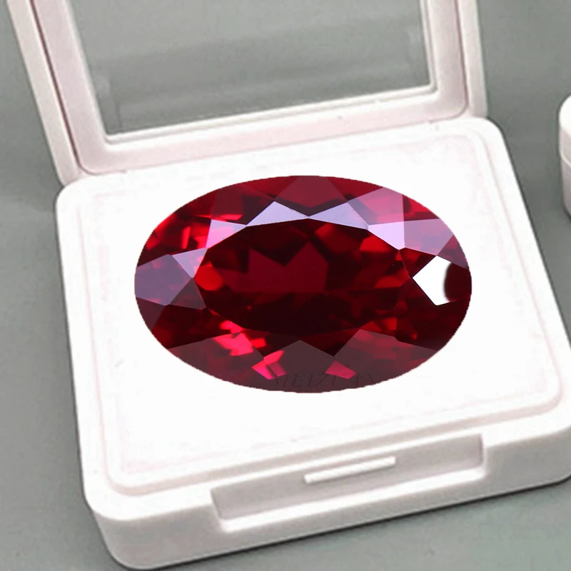Huge Cut Pigeon Blood Red Ruby 20x30mm 55.0ct Oval Faceted Cut Pass UV Test for Jewelry Making/Setting/Collection/Display Stone