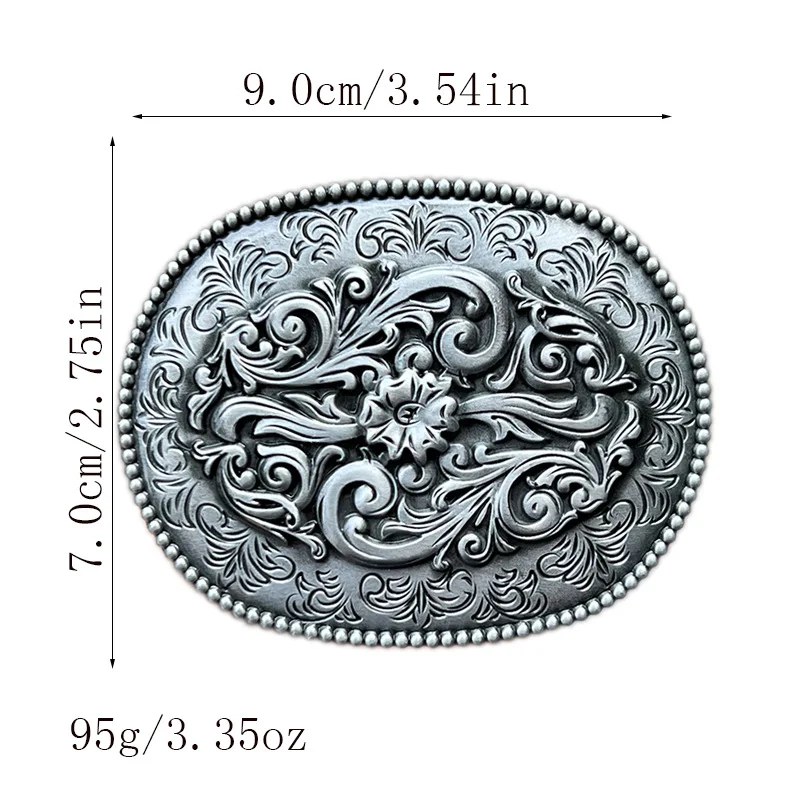 Tang grass pattern belt buckle western style