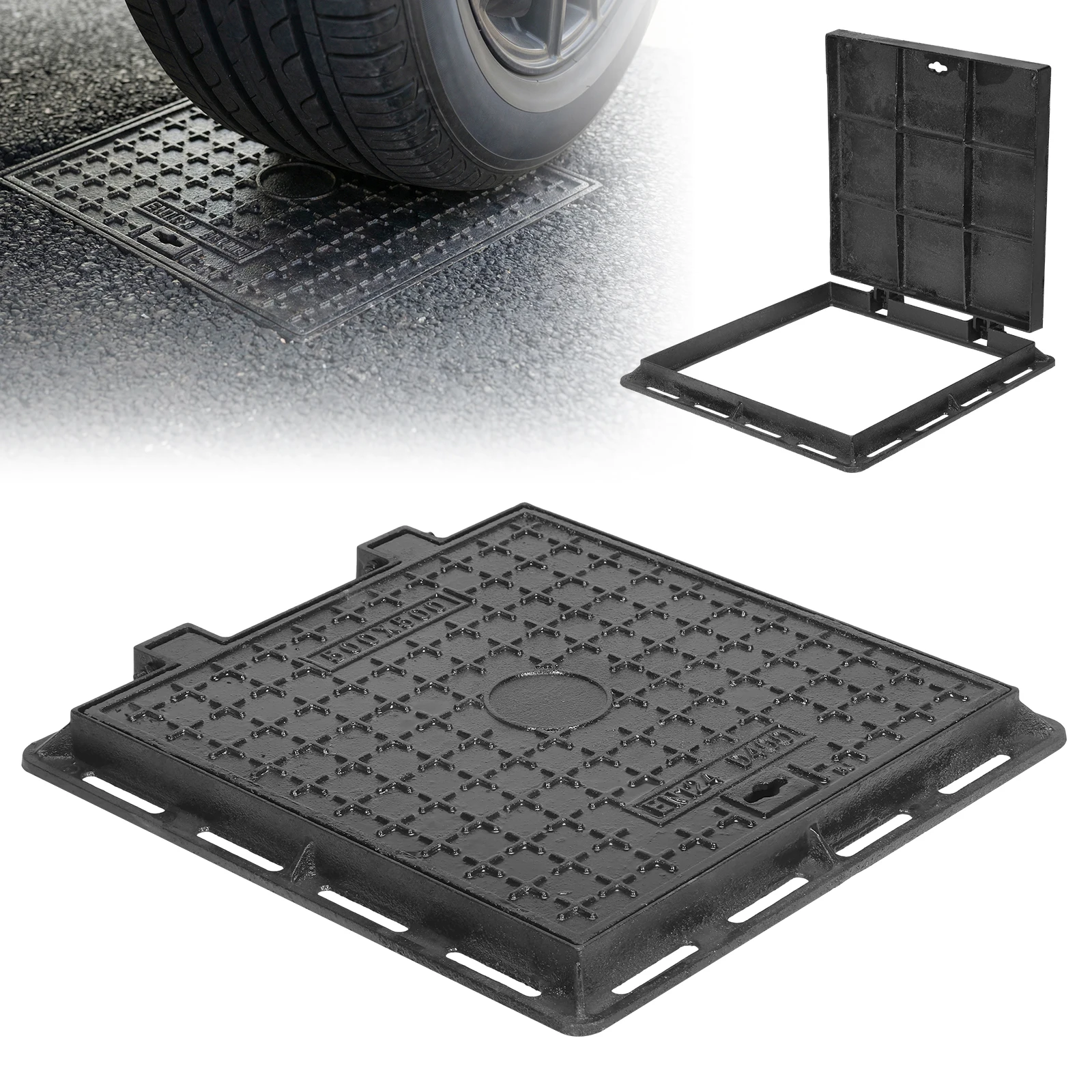 

Люки-крышки для канализации с прямоугольным основанием, съемные, с противоскользящим покрытием, для канализации, двора, бетонного подвала, патио