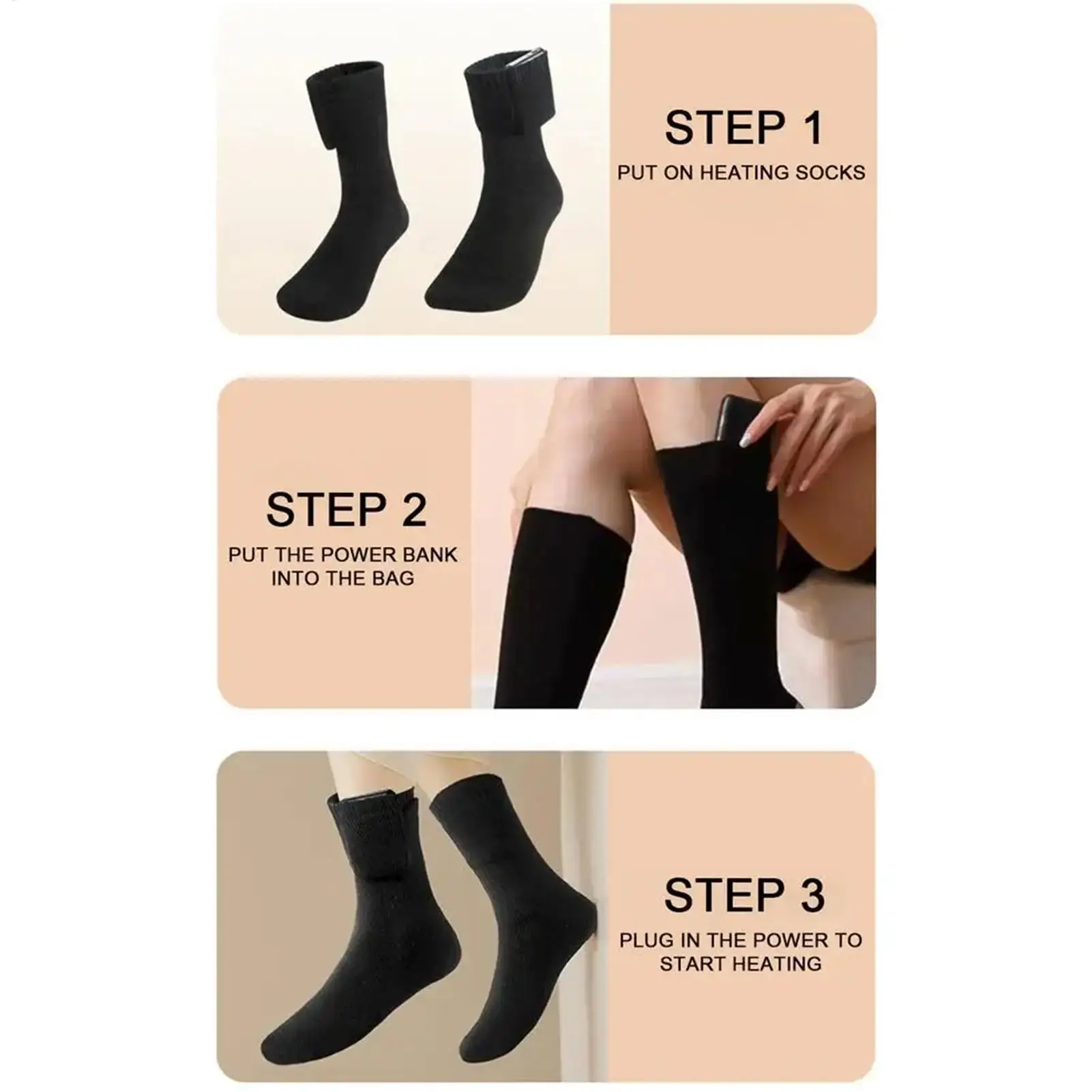 

Heated Socks For Men USB Rechargeable Comfortable Heating Warmer Electric Socks For Ski Winter Sports Outdoor Activities Home