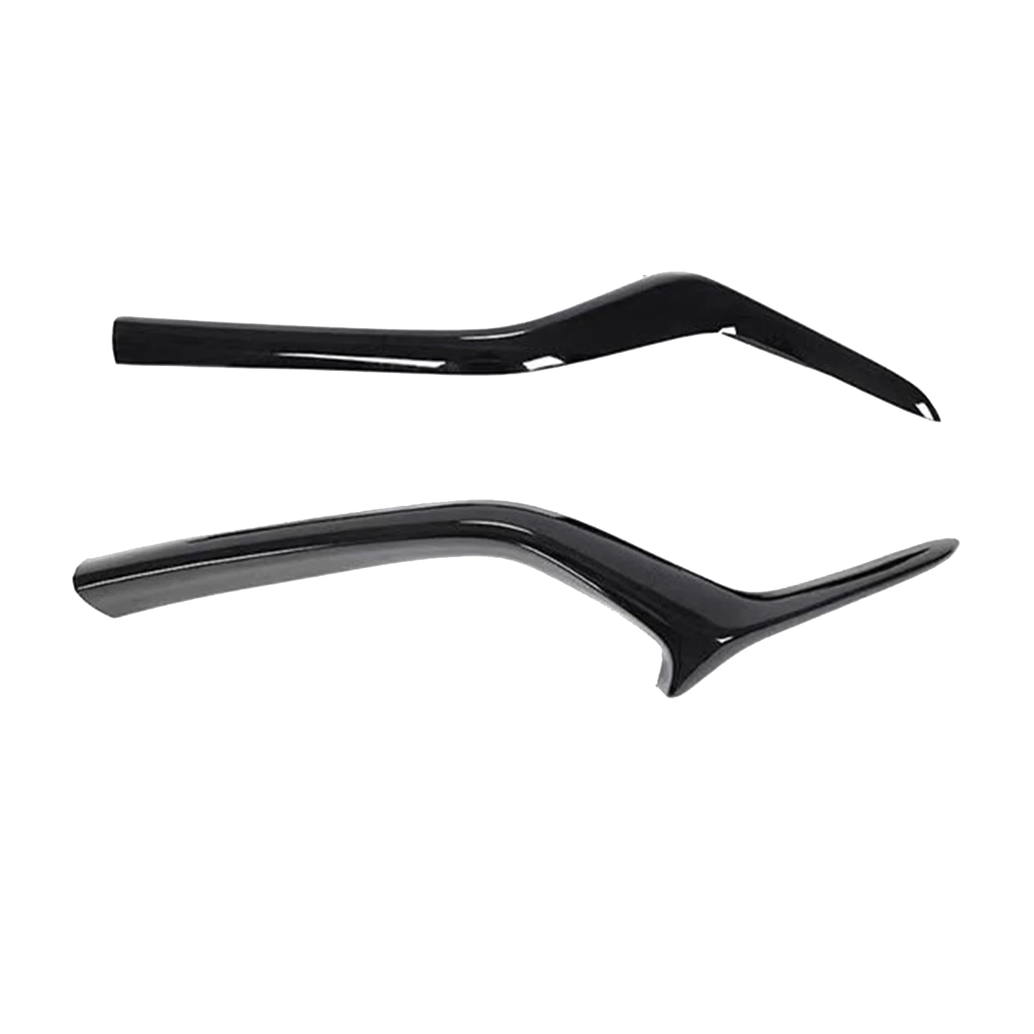 For Mazda CX-5 CX5 2017 2018 2019 2020 2021 Exterior Front Center Grille Grill Inserts Molding Strip Trim ABS Glossy Black  2pcs