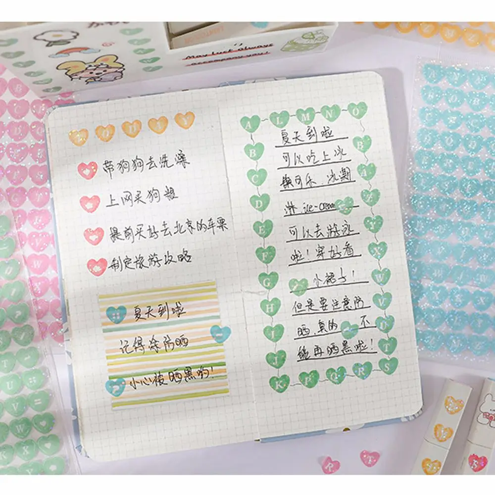 Stickers DIY Scrapbooking Phone Decoration Heart Symbol Series Laser Sticker Handbook Decoration Stickers Hand Account Sticker