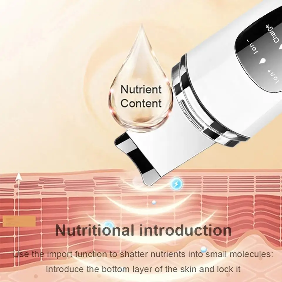 Nettoyage en profondeur des pores points noirs dissolvant d'acné vibrer à ultrasons réduire le Peeling de la peau morte écran LCD épurateur de peau professionnel