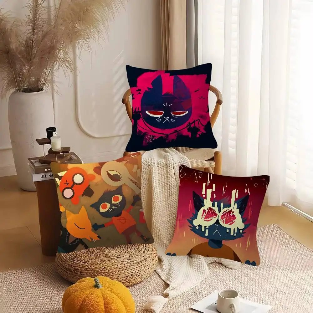 Game Night In The Woods Game For Cartoon Print Peripheral Pillow Case Cushion Cover Home Decor Birthday Gift Pillowcover