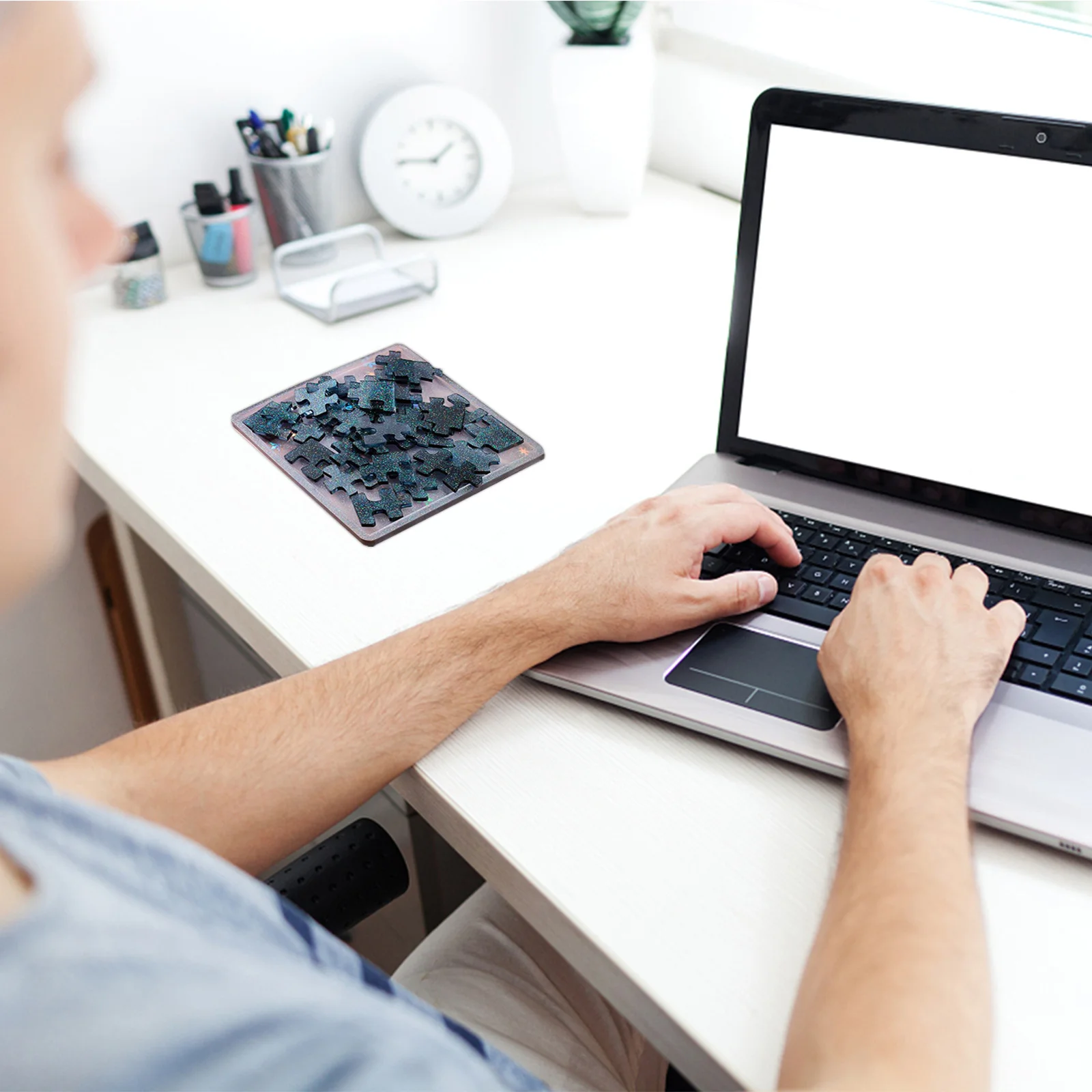 قالب ألغاز هندسي من السيليكون مرن وقابل لإعادة الاستخدام وغير لاصق وسهل التشكيل للحرف اليدوية المصنوعة من الكريستال الإيبوكسي والسيليكون #6