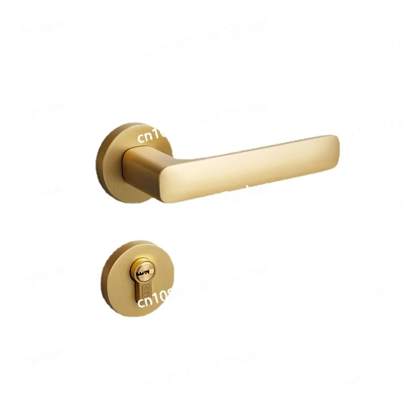 Yy Brass Indoor Door Lock Copper Modern Simple and Light Luxury Light French Handle