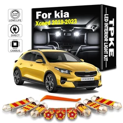 TPKE Canbus 12Pc LED Interior Map Dome Reading Number Plate Light For Kia Xceed 2019 2020 2021 2022 2023 Sun Visor Lamp Car Bulb