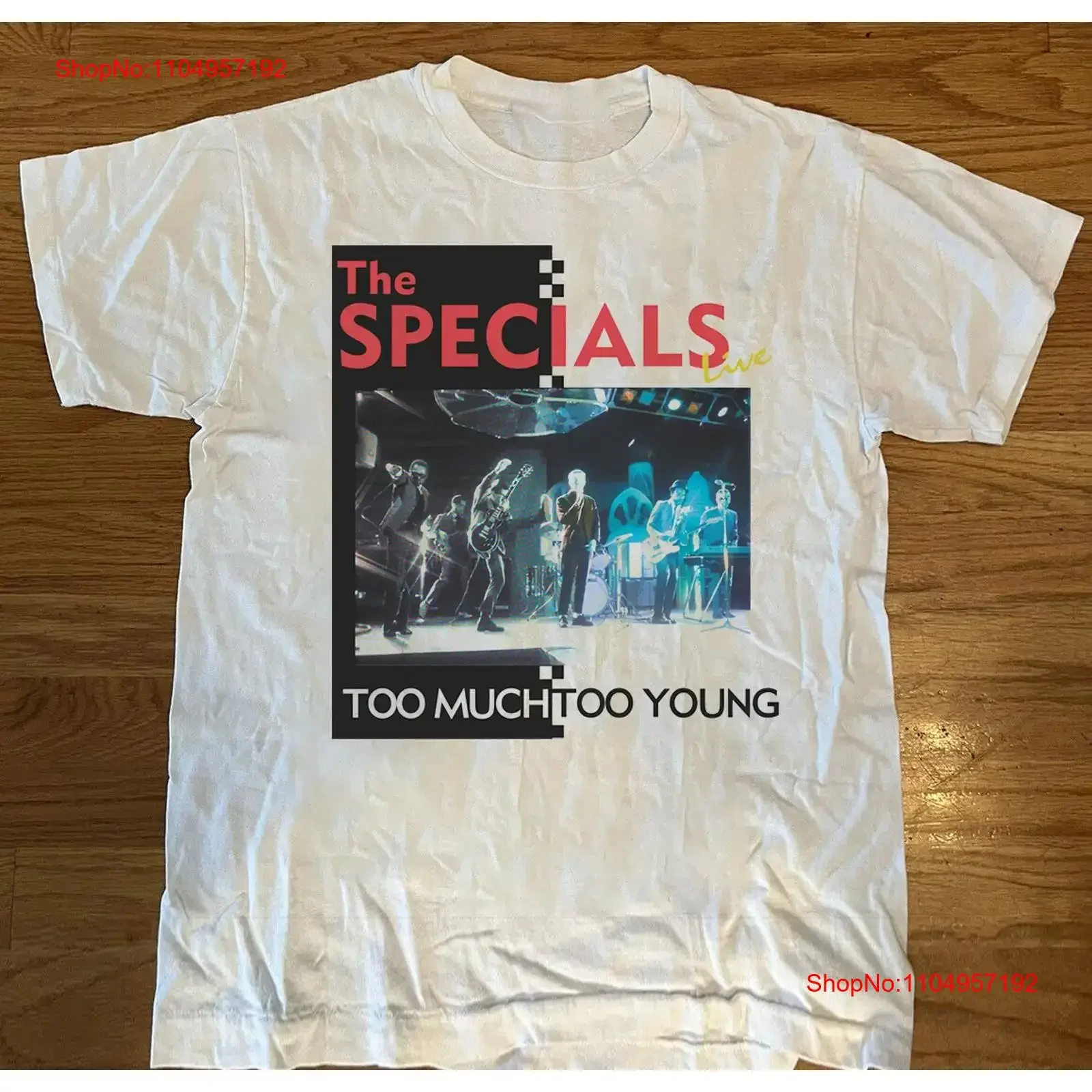 

Too Much Young Live Album by The Specials T Shirt All Size BL2 621 vintage Washed Breathable Top For Everyday Wear graphic