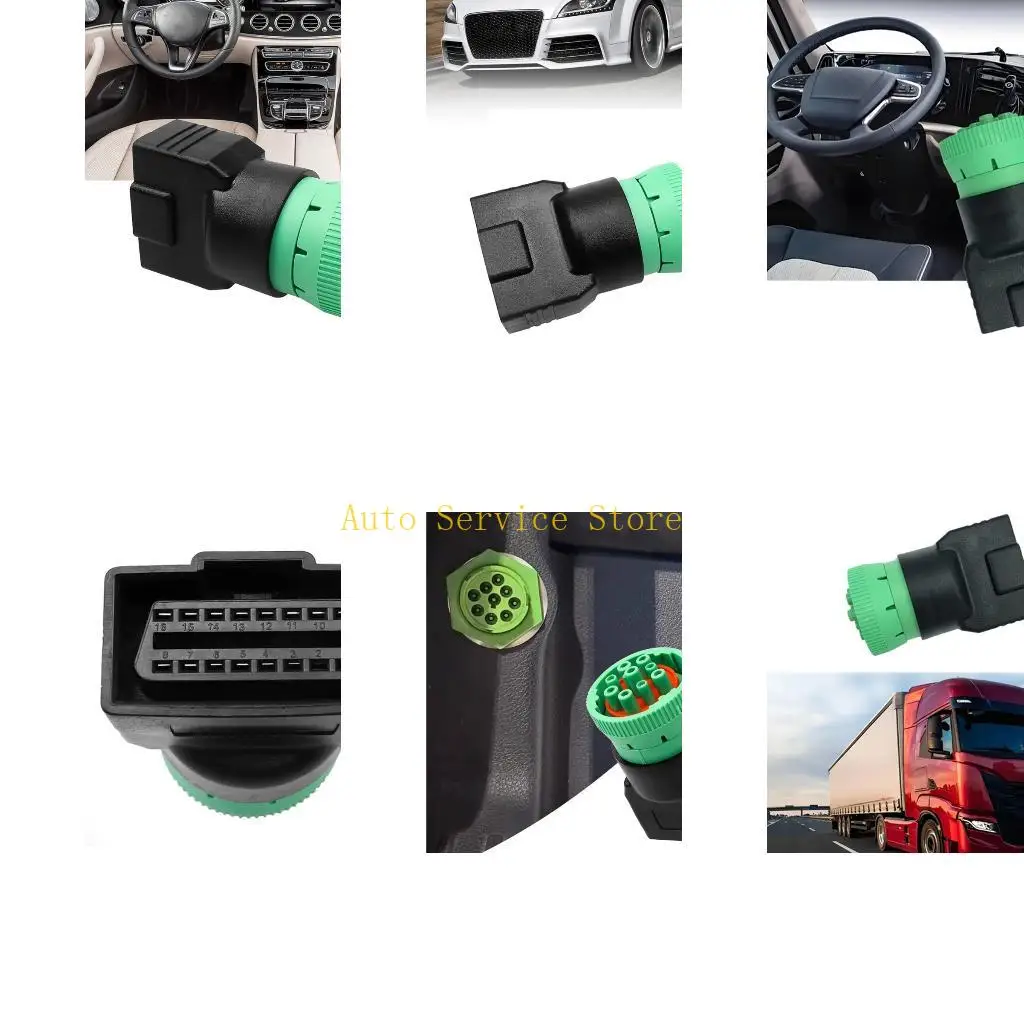 462A Fast Speed 9pin J1939 to 16pin OBD2 Adapter For Truck ELD And Connection