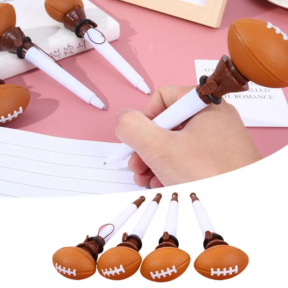 스포츠 재미있는 볼펜 후프 플라스틱 쉘, 부드러운 쓰기 축구 테마, 럭비 볼펜, 스포츠 노벨티 펜 대량, 5 개
