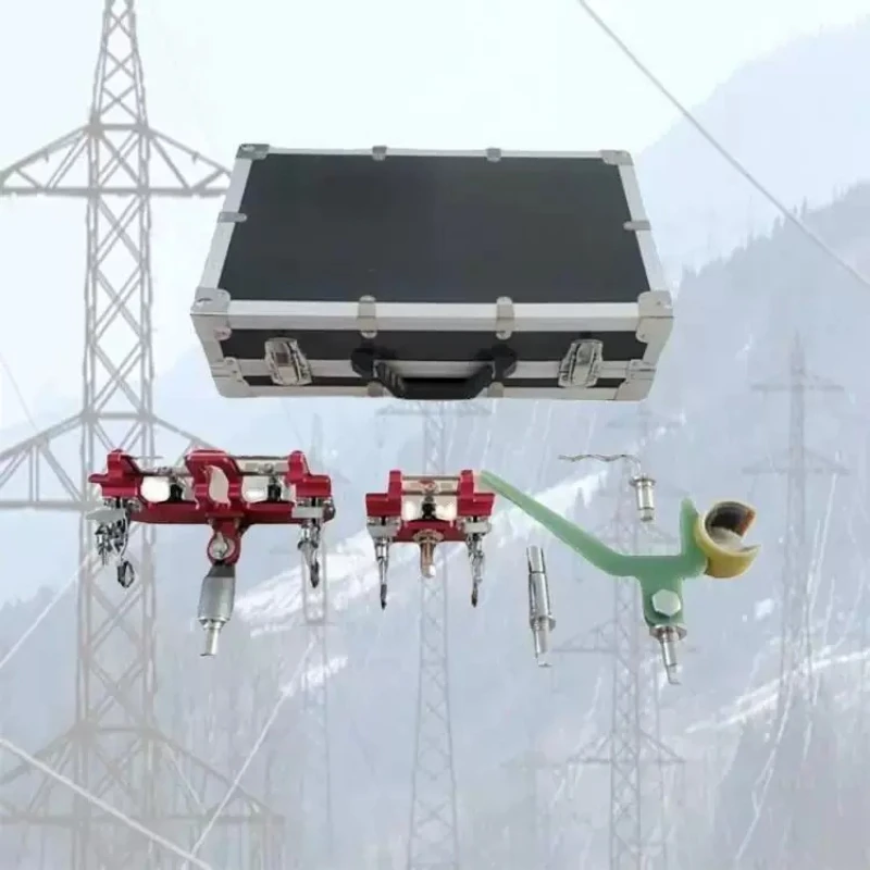 Live work lead installation tool fixed pole 10KV combination tool and groove wire clip set