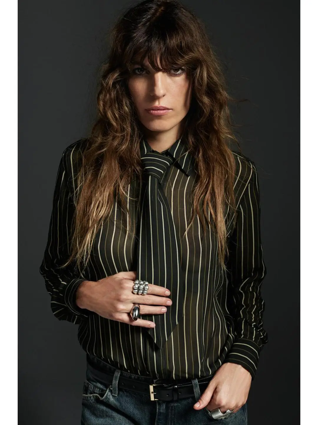 

Женская классическая полосатая ткань irt Long Sve на пуговицах, прямой крой, драпированная ткань, неэластичная нейтральная ткань, 25 пуговиц