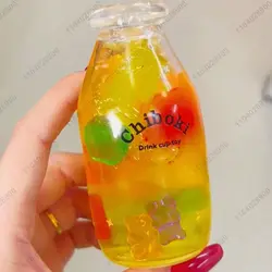 Juice Bottle Stress Ball Water Bottle Fidget Toy Boba Tea Squishy ASMR Anti Stress Funny Novelty Toy Toys For Children Gift
