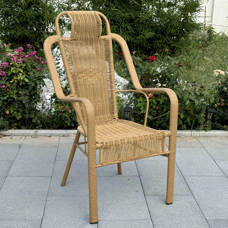

Rattan chair home new rattan chair heightened backrest elderly chair casual fashion dining table Fashion