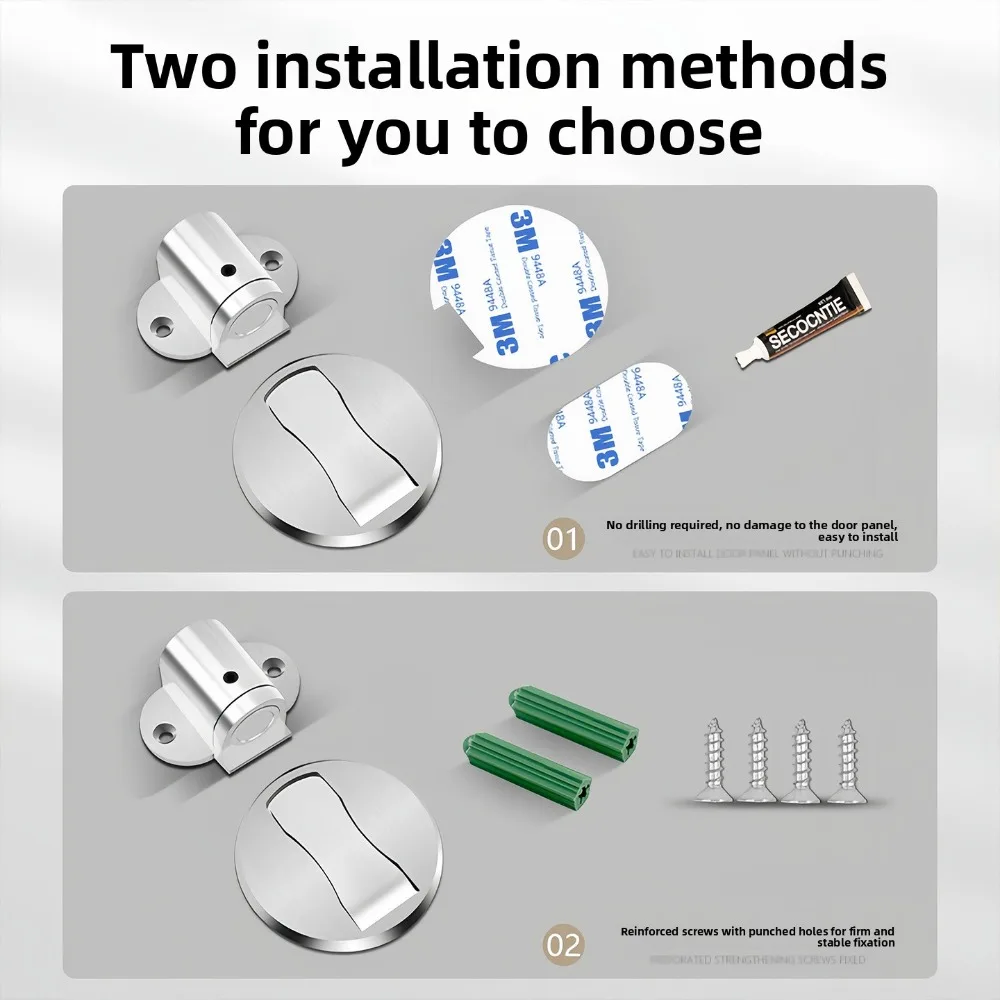 جديد - نمط لكمة - سدادة باب أرضية مغناطيسية مجانية، حامل باب، توقف باب مضاد للتصادم، باب مغناطيسي قوي #3