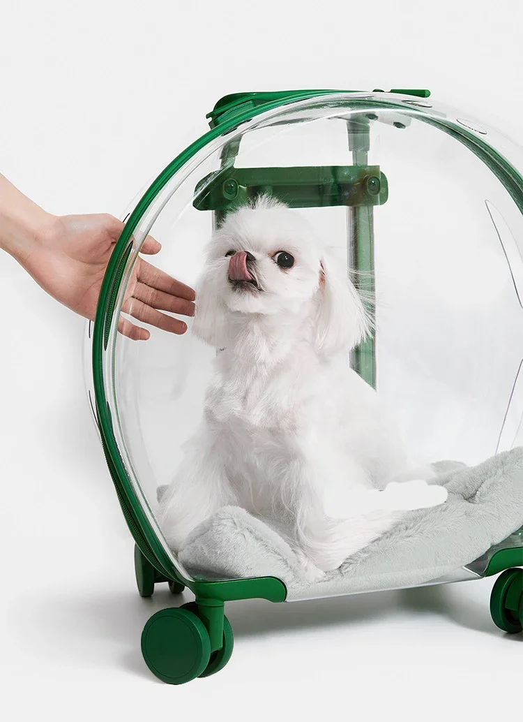 High Quality Pet Dog Trolley Backpack Portable Outdoor Transparent Dog Bags Travel Pet Dog Cat Luggage Case Bubble Box