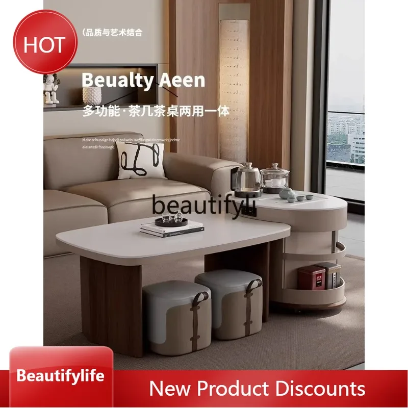 

A163 Журнальный столик из каменной плиты для приготовления чая, полностью автоматическая встроенная каменная плита, многофункциональная бытовая вкладка для чая кунг-фу