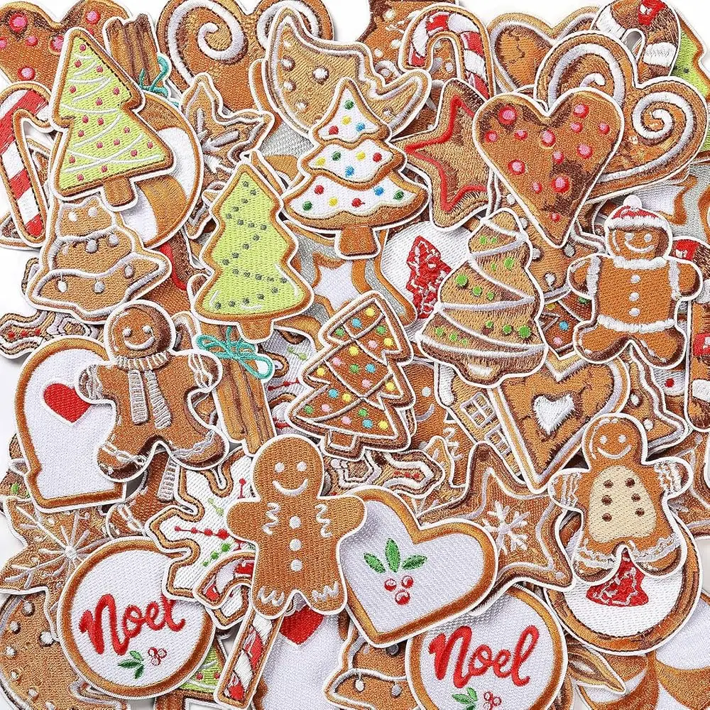 

72 Pcs Christmas Iron on Patches Bulk DIY Embroidered Sew Applique for Hats Funny Christmas Gift for Clothing Jacket Jean Ba