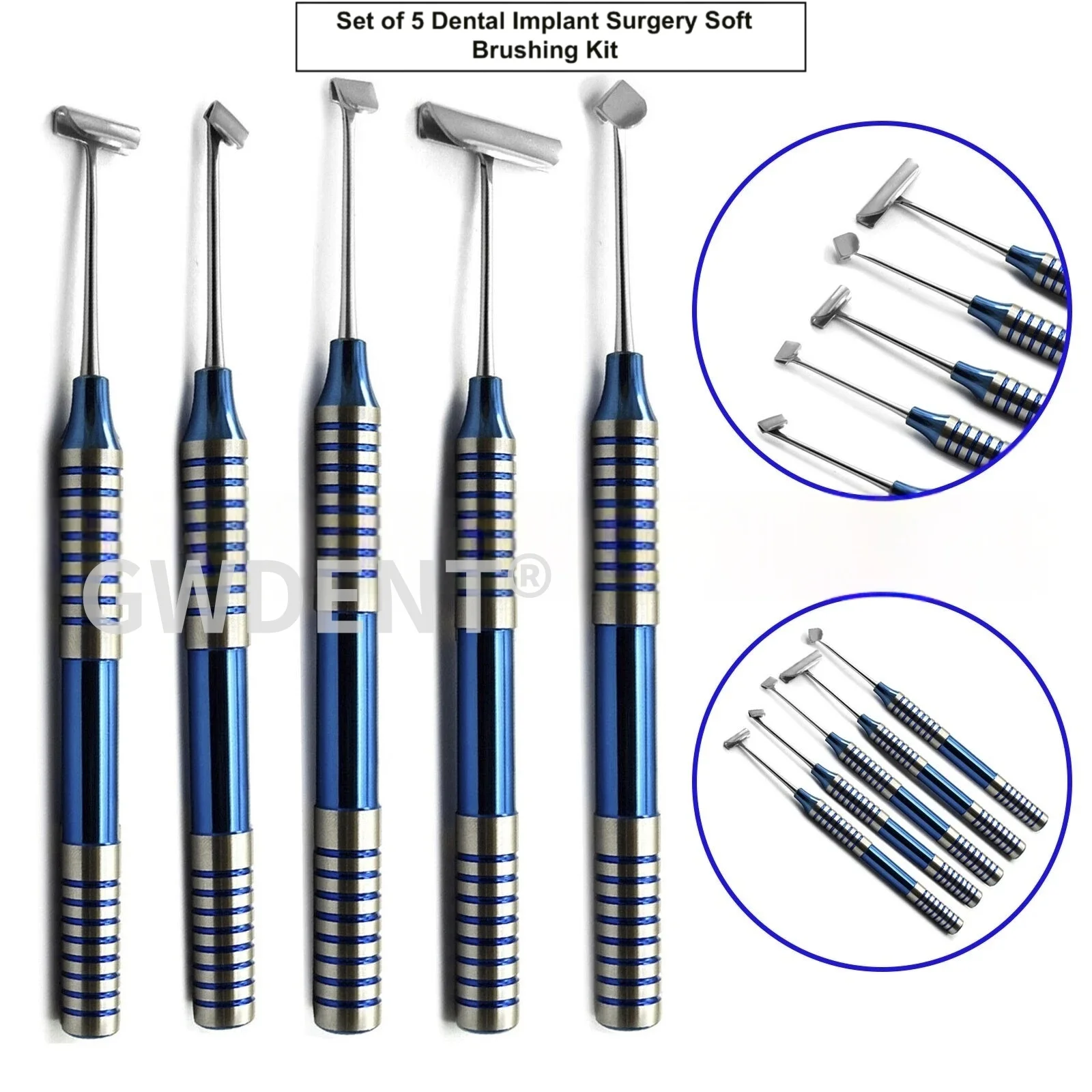 5 قطعة/المجموعة الأسنان لينة بالفرشاة عدة الأنسجة الناعمة PRF أدوات زرع فرشاة جراحية زرع الأسنان مع أدوات رفرف اللغوي