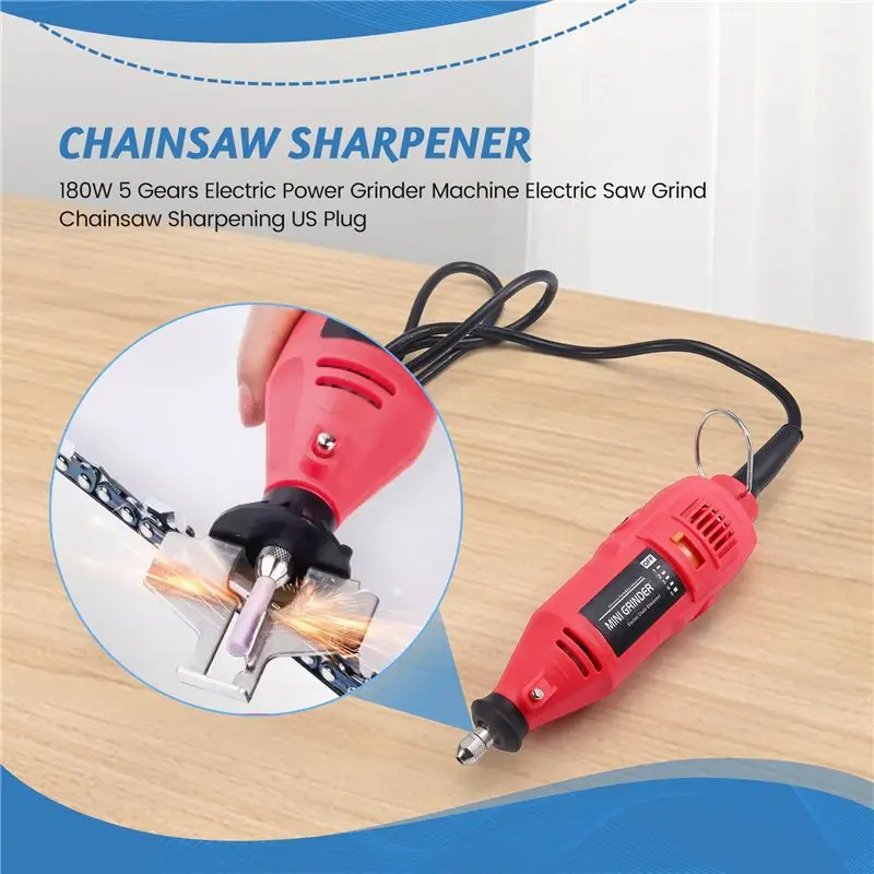 AS94-180W 5 Gears Electric Power Grinder Machine Electric Saw Grind Chainsaw Sharpening