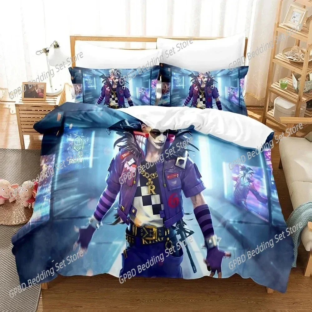 Free Fire Game Battlegrounds Comfortable Duvet Quilt Cover Pillowcase Bedding Set Children Bedroom Decoration Home Textile
