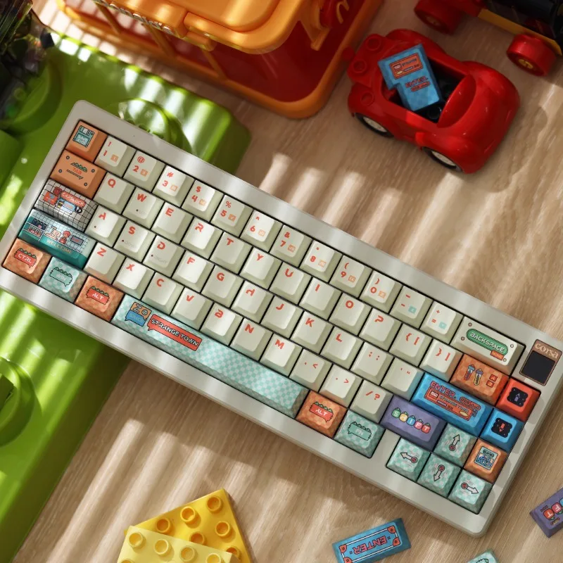 

Christmas Town Theme Keycaps Set Cherry Profile PBT Sublimation Custom Original Handmade Keycaps for Mechanical Keyboard Gift