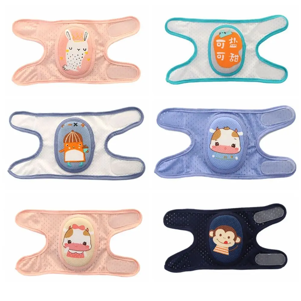 Lovely Cotton Polyester Baby Knee Pads Reticular Adjustable Toddler Crawling Protector Breathable Elastic Infant Kneepad