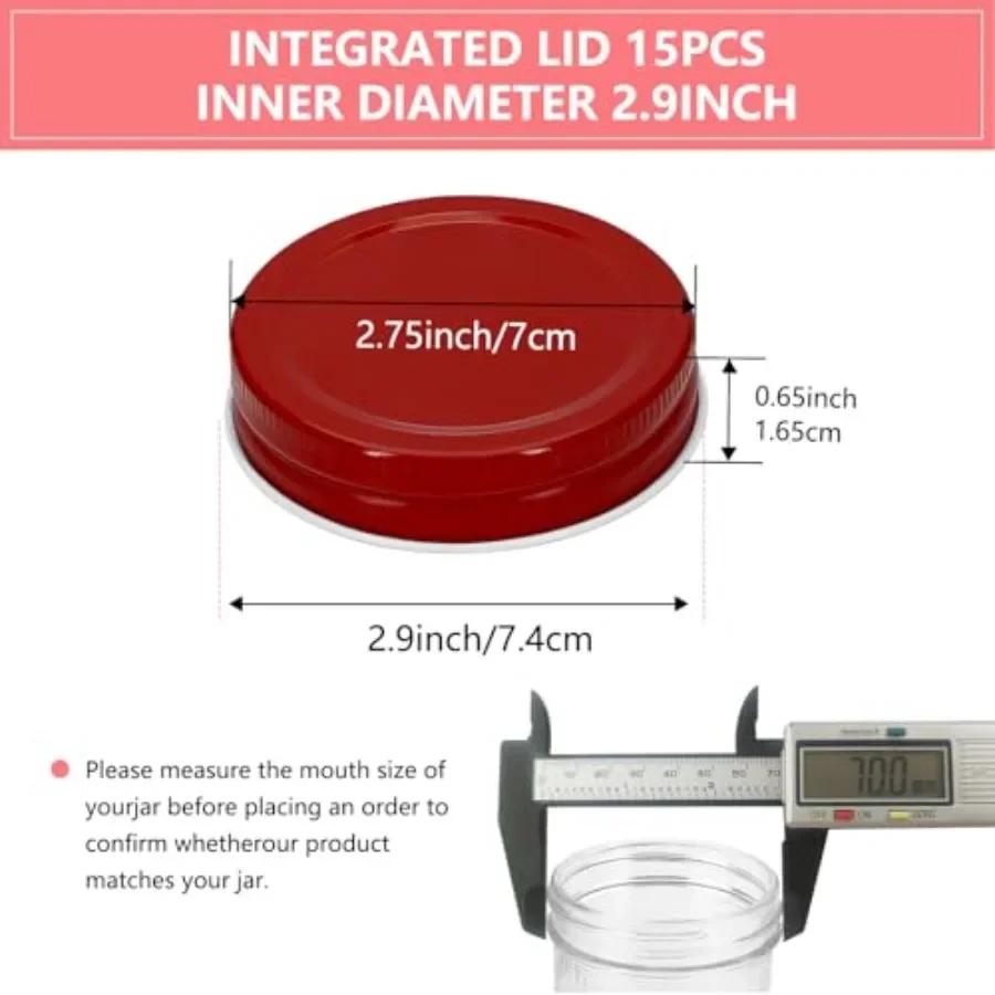 Red pcs Mason Jar Lids, 70mm/2.76