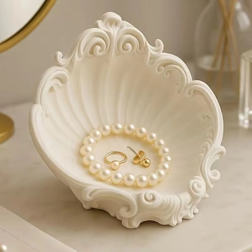 Minimalist 3D Printing Shell Jewelry Tray Creative Elegant Jewelry Storage Holder Simple INS Mini Key Tray Desktop Ornaments