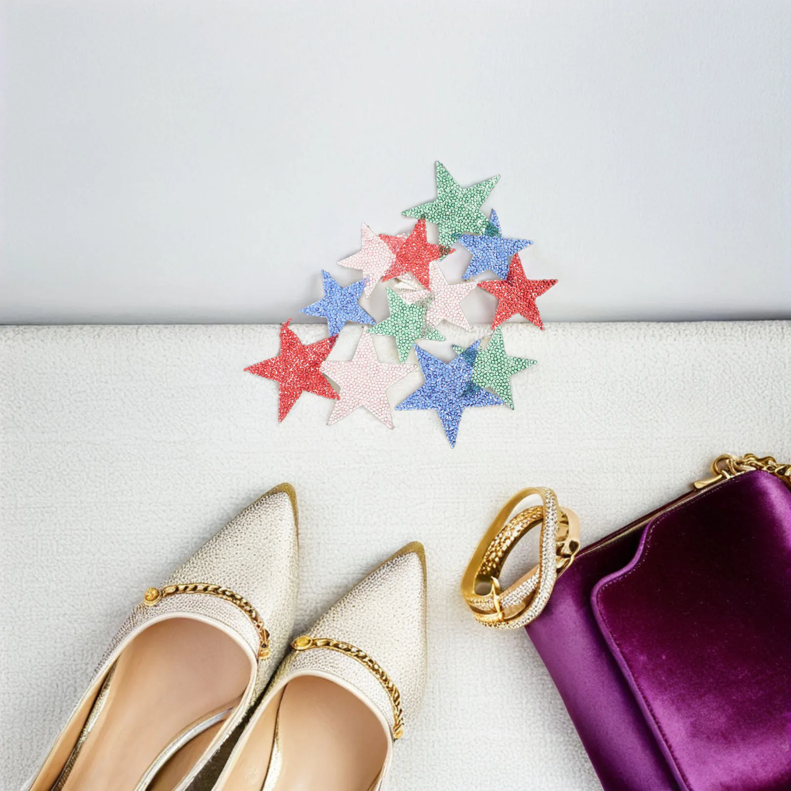 

12 Pcs Decorative Rhinestones Iron Patches Shoe Bag Jean Craft Embellishments for Crafting Applique Resins Clothing Appliques
