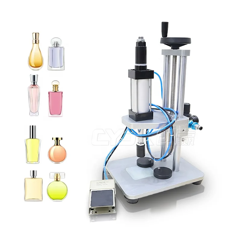 

CYJX Pneumatic Small Perfume Bottle Pump Machine Crimping Sealing Closing Manual Semi-auto Perfume Crimping Machine