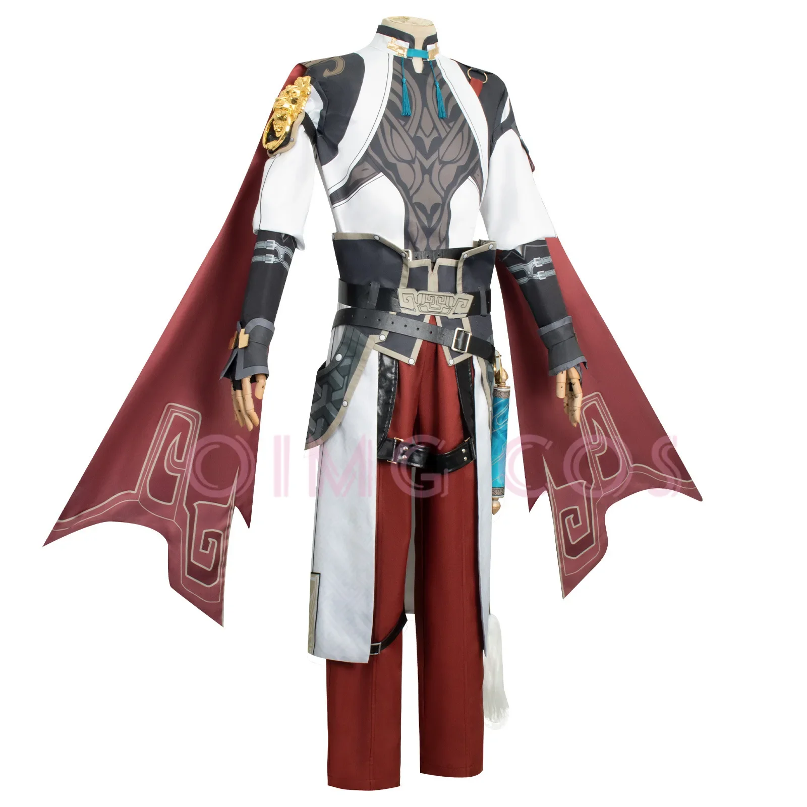 Jingyuan traje de cosplay masculino, ferrovia estrela honkai, uniforme de carnaval, trajes de jogo anime Halloween, peruca