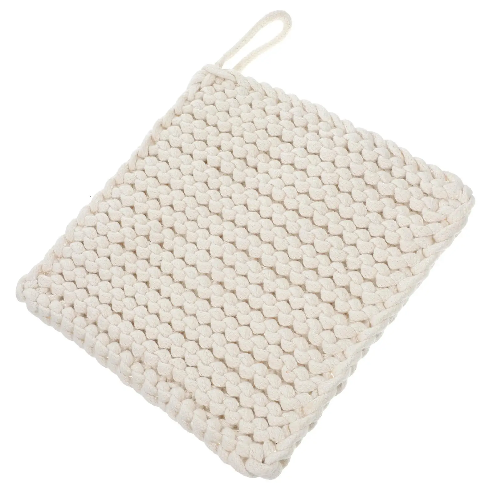Woven Cotton Coaster Set Heat Proof Macrame Cup Pad Bowl Protector Tabletop Surface Kitchen Dining Decor