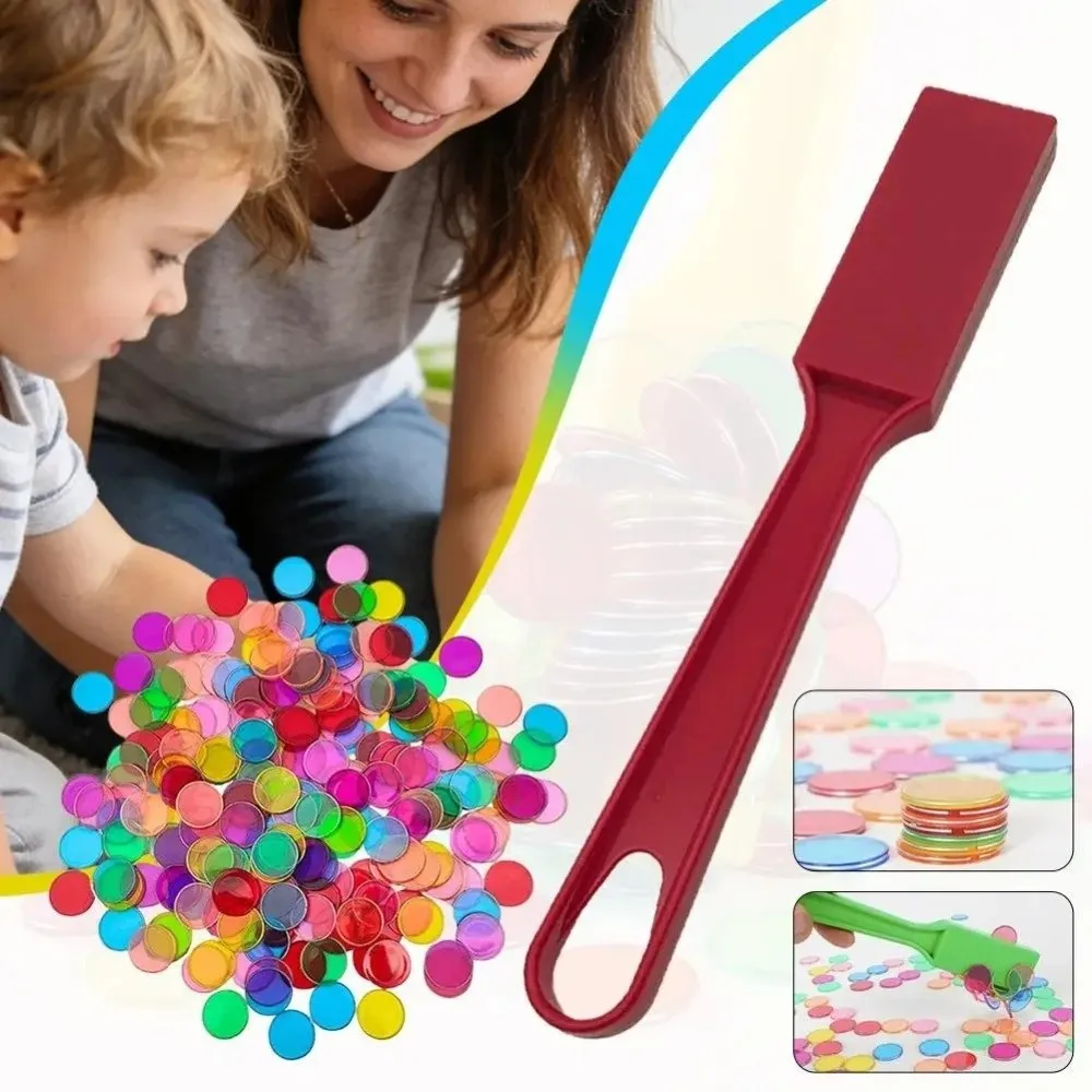 ABS Magnetic Bingo Set Color Sorting Magnetic Stick Wand Magnetic Chip Set Ergonomic Wand Multicolor Educational Game Set