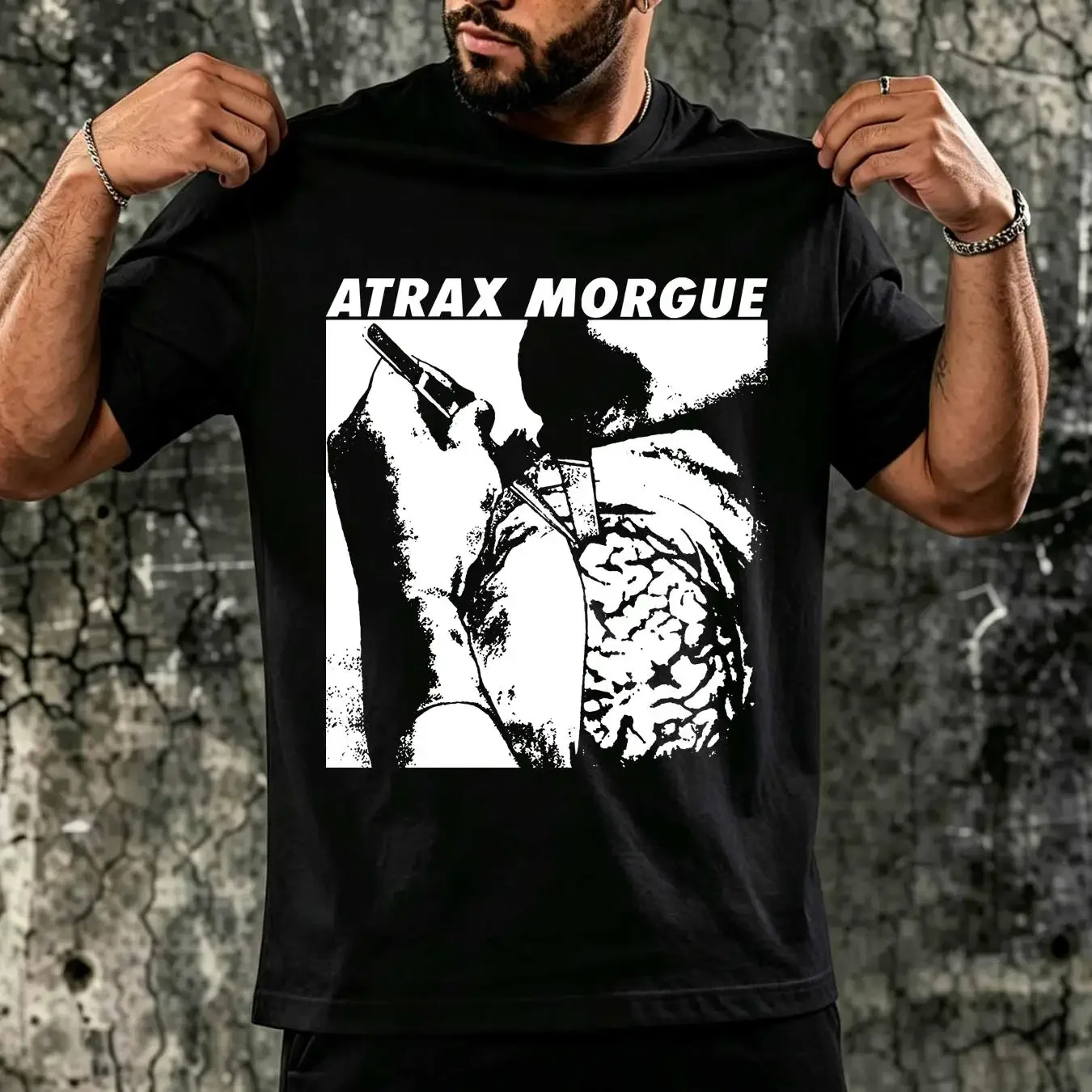 washed T Shirt ATRAX MORGUE Whitehouse wolf eyes prurient noise industrial coil merzbow throbbing gristle skinny puppy vintage