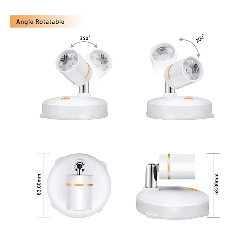 LICE-Lampu Sorot Nirkabel Lampu Aksen Yang Dioperasikan dengan Baterai Lampu Sorot LED Dapat Diredupkan Dalam Ruangan Lampu Dinding Dapat Diputar Di Mana Saja (8 Pak)